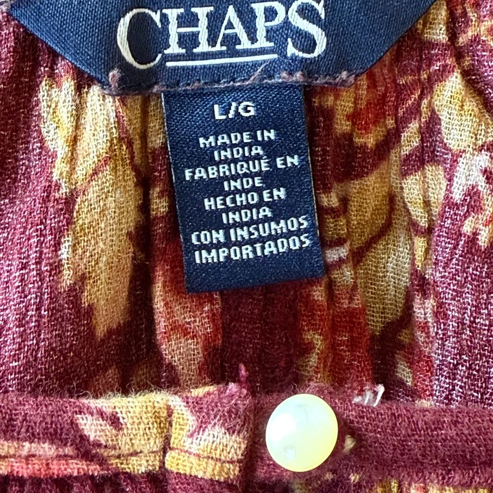 Chaps Women's Plum Floral Blouse - Picture 2 of 5